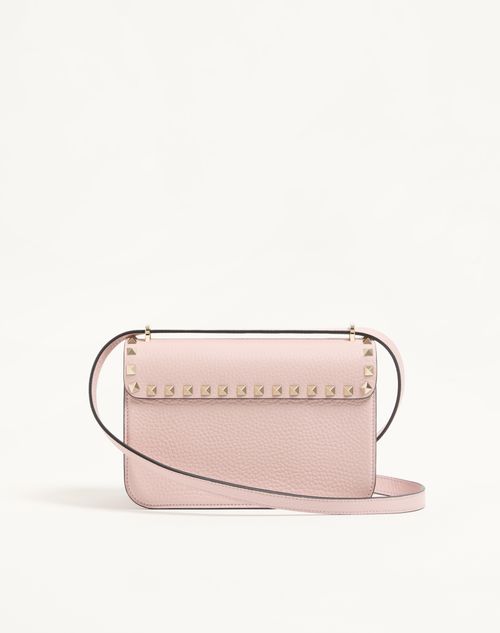 Valentino Garavani - Valentino Garavani Rockstud Small Shoulder Bag In Grainy Calfskin - Pink - Woman - Shoulder Bags